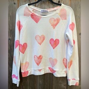 Women’s long sleeve top with heart design size XS